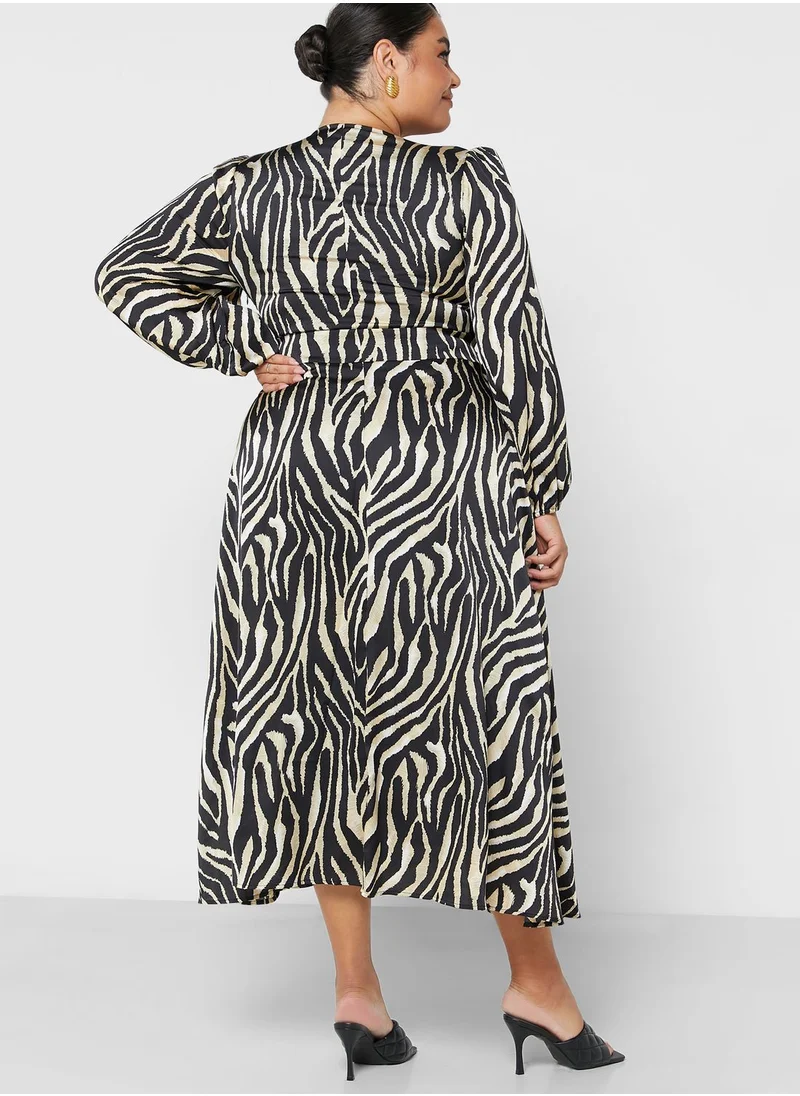 lovedrobe Puff Sleeve Printed Dress