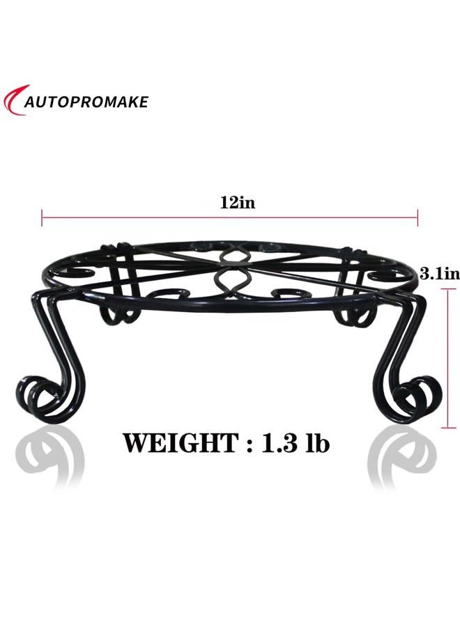 Autopromake Black Plant Stand for Flower Pot Heavy Duty Potted Holder Indoor Outdoor Metal Rustproof Iron Garden Container Round Supports Rack for Planter Bronze, Pumpkin Stand Outdoor… - Image 3
