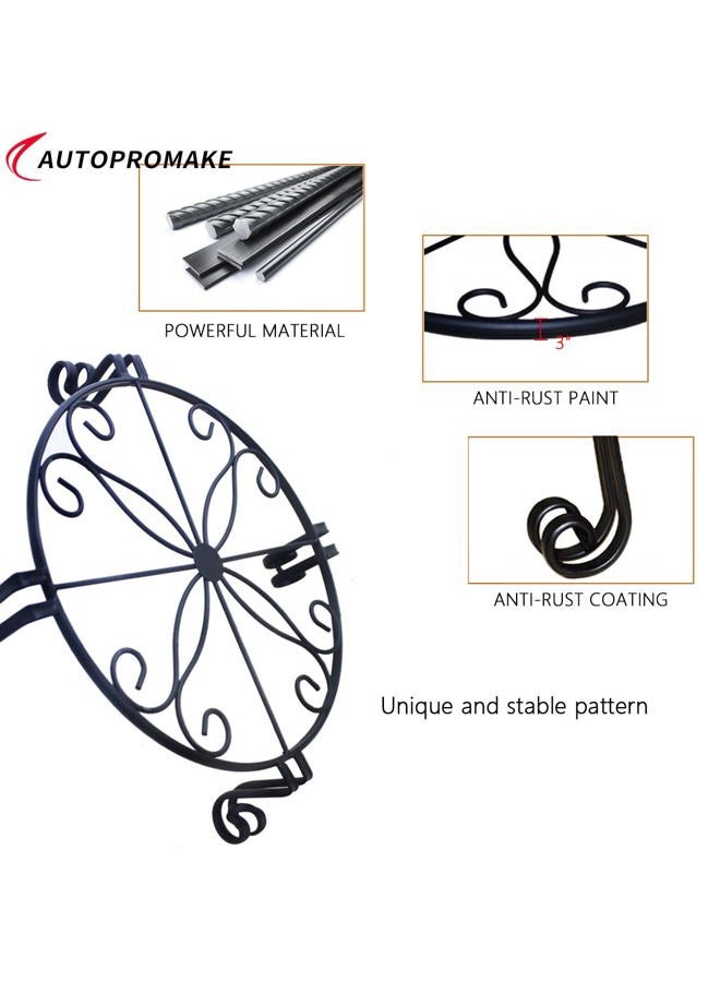 Autopromake Black Plant Stand for Flower Pot Heavy Duty Potted Holder Indoor Outdoor Metal Rustproof Iron Garden Container Round Supports Rack for Planter Bronze, Pumpkin Stand Outdoor… - Image 5