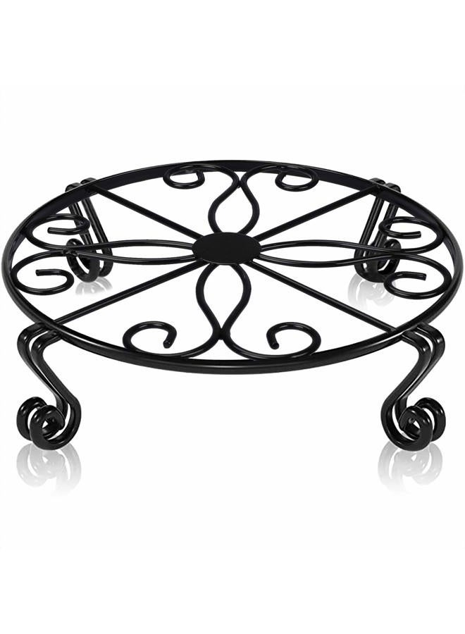 Autopromake Black Plant Stand for Flower Pot Heavy Duty Potted Holder Indoor Outdoor Metal Rustproof Iron Garden Container Round Supports Rack for Planter Bronze, Pumpkin Stand Outdoor… - Image 1