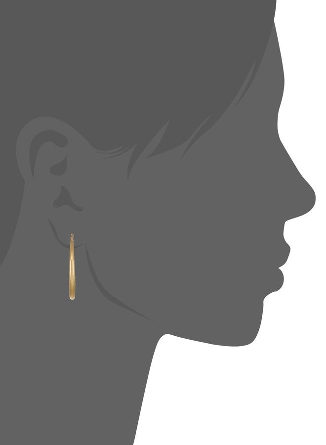 Napier Women's Gold Large Tubular Hoop Earrings - Image 2