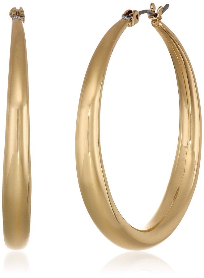 Napier Women's Gold Large Tubular Hoop Earrings - Image 1