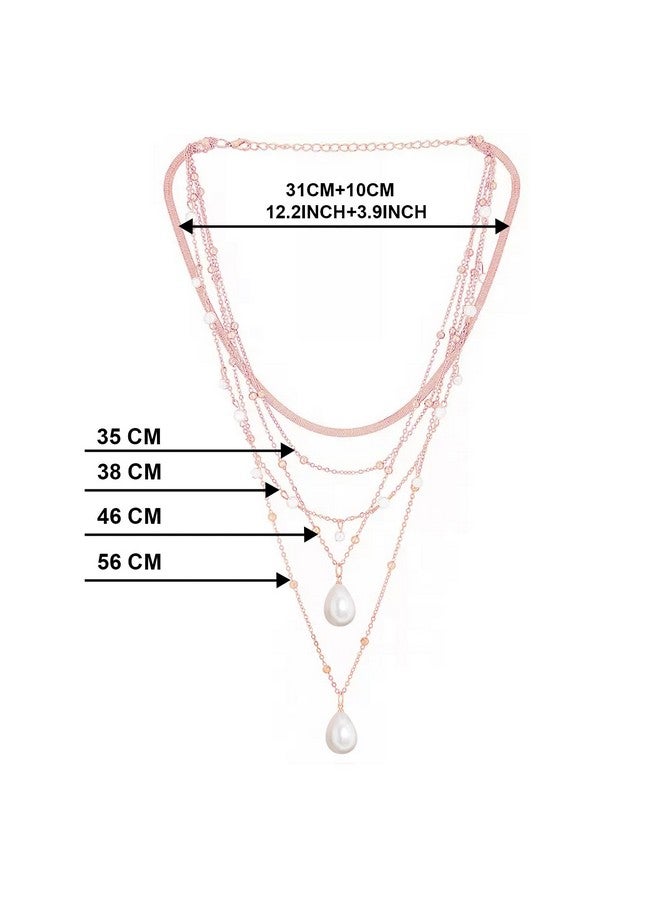بيورا قلادة بيورا المطلية بالذهب الوردي ذات الطبقات، مجوهرات أنيقة، هدية للبنات والنساء (PX9N49) | هدية راخي راكشاباندهان للأخت بهابي، هدايا للنساء - Image 4