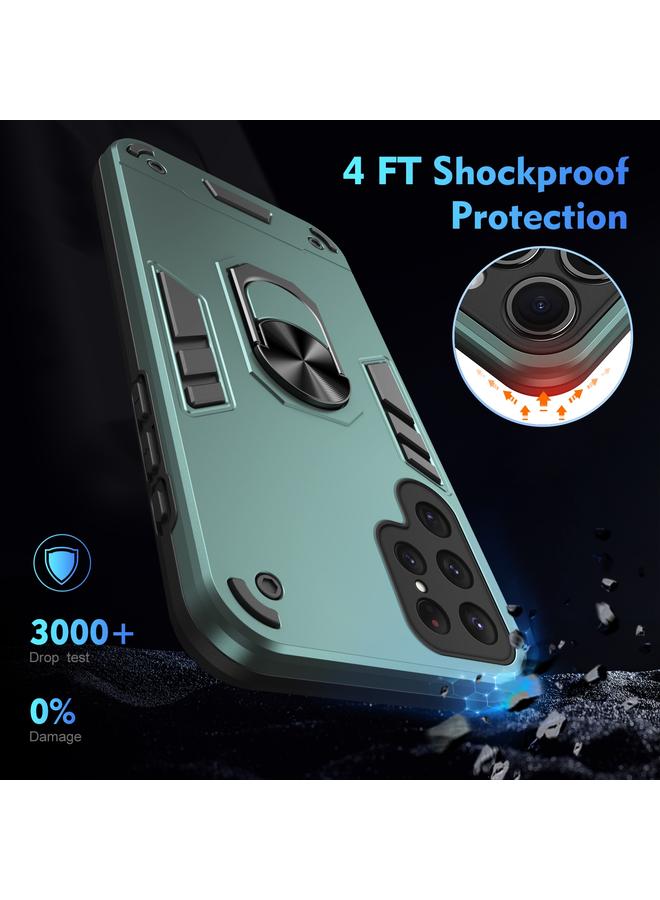 اس-توب جراب لهاتف Samsung Galaxy S25 Ultra 5G جراب هاتف معدني مقاوم للصدمات مزود بحلقة معدنية - Image 4