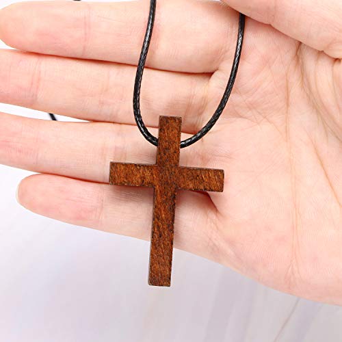 Penta Angel Natural Wood Cross Bulk 50Pcs Mini Wooden Cross Pendants Beads Charms Jewelry Findings for Bracelet Necklace Earring Jewelry Making and Craft DIY - Image 4