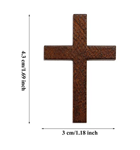 Penta Angel Natural Wood Cross Bulk 50Pcs Mini Wooden Cross Pendants Beads Charms Jewelry Findings for Bracelet Necklace Earring Jewelry Making and Craft DIY - Image 2