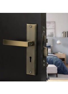 SAZE Saze Heavy Duty Mortise Door Lock Set for Main Door Door Lock for Bedroom Door Handle Lock Set Body for Main Door Lock Office Hotel Bathroom Matt Antique Brass Finish KyMg308  - Image 1