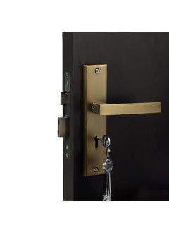 SAZE Saze Heavy Duty Mortise Door Lock Set for Main Door Door Lock for Bedroom Door Handle Lock Set Body for Main Door Lock Office Hotel Bathroom Matt Antique Brass Finish KyMg308  - Image 5