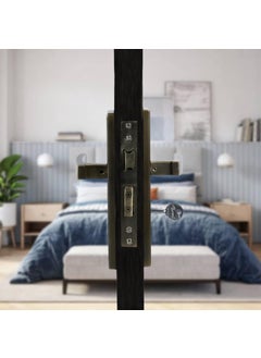 SAZE Saze Heavy Duty Mortise Door Lock Set for Main Door Door Lock for Bedroom Door Handle Lock Set Body for Main Door Lock Office Hotel Bathroom Matt Antique Brass Finish KyMg308  - Image 3