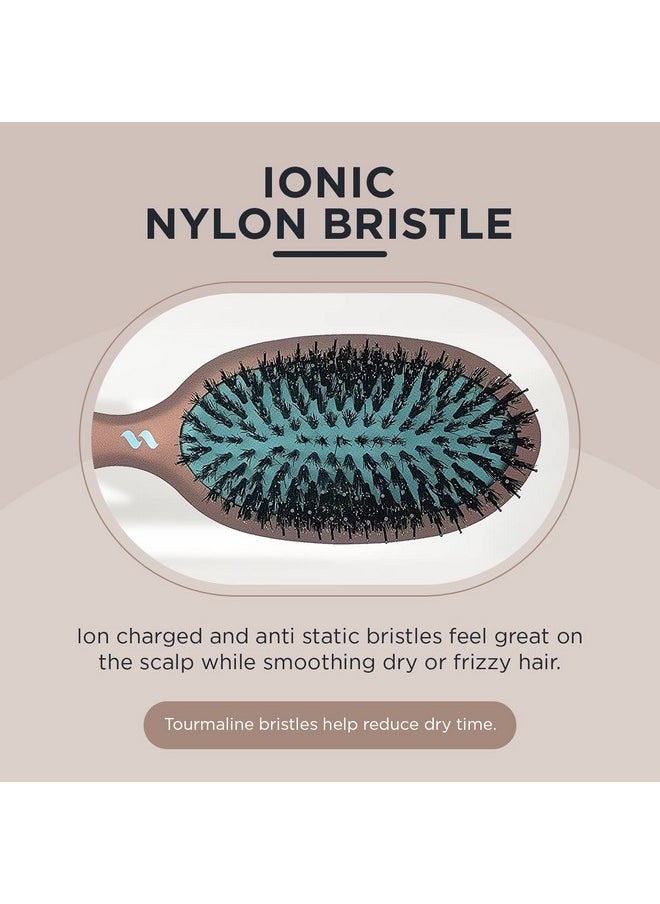 Spornette Ion Fusion Cushion Oval Brush - Boar & Nylon Bristle Mix For Brushing Out, Smoothing, Detangling, Styling And Setting Medium To Long, Thick, Thin Or Normal Hair For Men, Women And Children  - Image 3