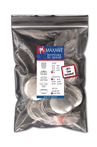 M MAXANT 25 Buttons to Cover - Made in USA - Self Cover Buttons with Flat Backs Size 75 with Tool - Image 1