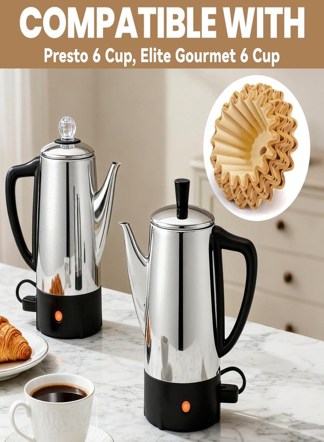 brikinte Percolator Coffee Filters Compatible with Elite Gourmet Percolator, 200 Pcs Perforated Unbleached Filter Paper for Presto 6 Cup Elite Gourmet 6 Cup - Image 2