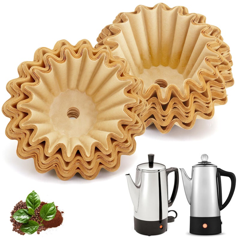 brikinte Percolator Coffee Filters Compatible with Elite Gourmet Percolator, 200 Pcs Perforated Unbleached Filter Paper for Presto 6 Cup Elite Gourmet 6 Cup - Image 1