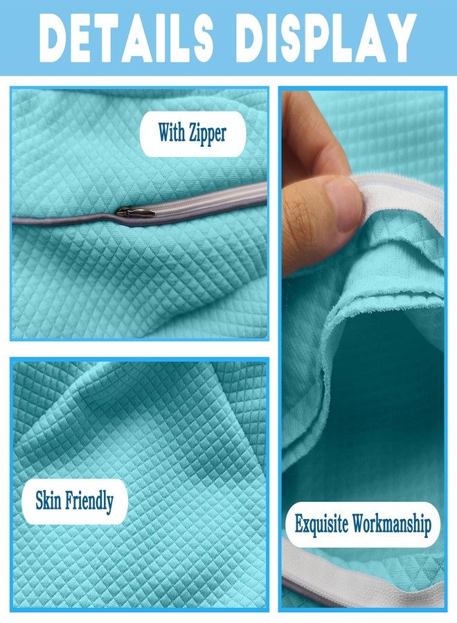 xcivi Pillowcase for Contour Memory Foam Side Sleeper Support Pillow, Pillowcase for Knee Pillow, Pillow Cases for Side Sleeper Pillow, Pillow Cover (Blue) - Image 3