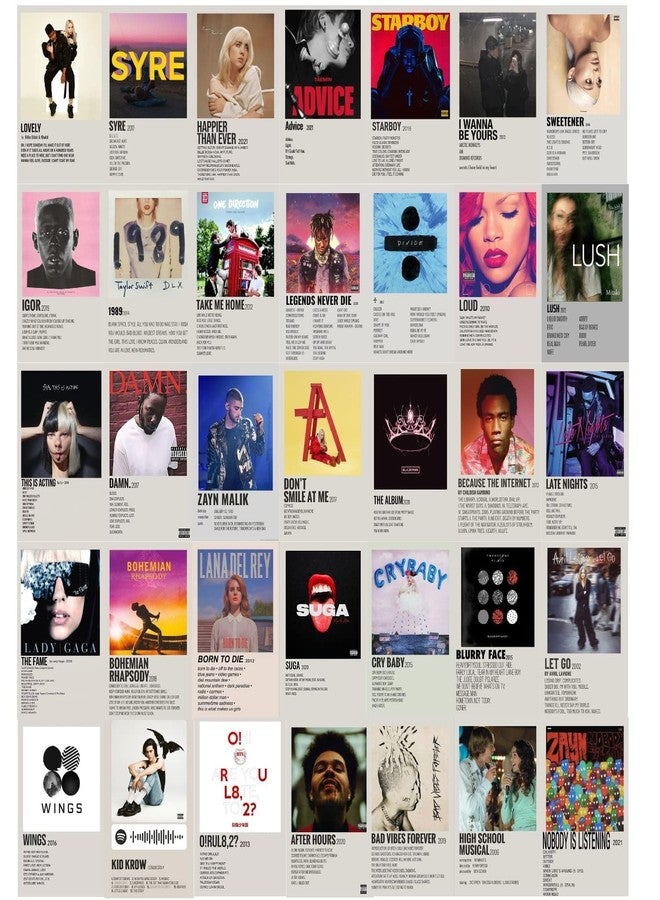 Kitty Cat - Song Album Aesthetic Wall Collage Kit for Room Decor | Set of 30 Aesthetic Posters | 300 GSM Water Resistant Paper | Size 4x6 Inch | Unframed | Comes With Double Sided Tape. - Image 1