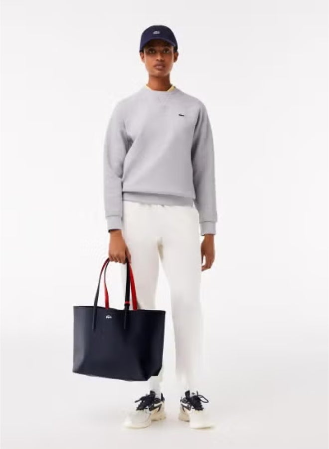 لاكوست Lacoste للسيدات مزدوج الوجهين حقيبة يد كبيرة السعة ، متعددة الوظيفية ، أسود/أحمر - Image 2