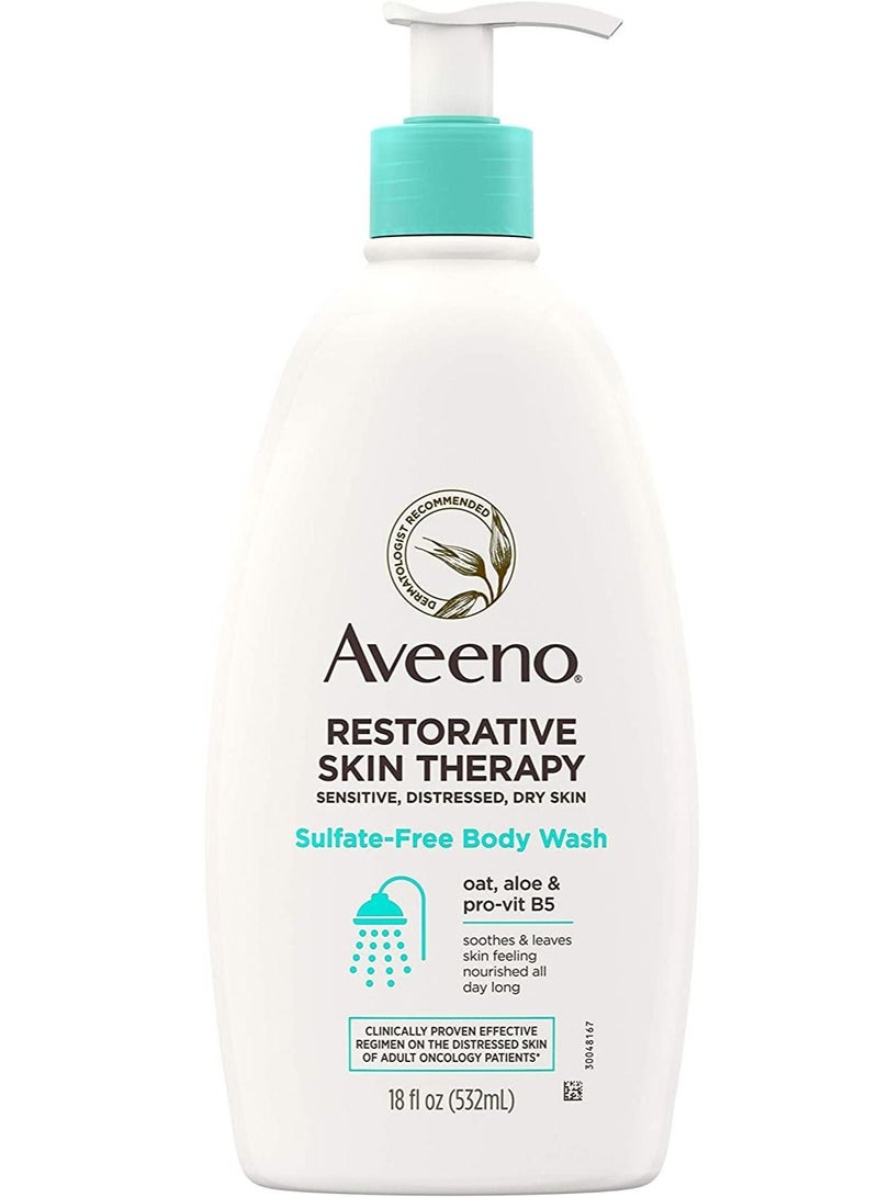 Aveeno Restorative Skin Therapy Sulfate Free Body Wash 18 OZ - Image 1