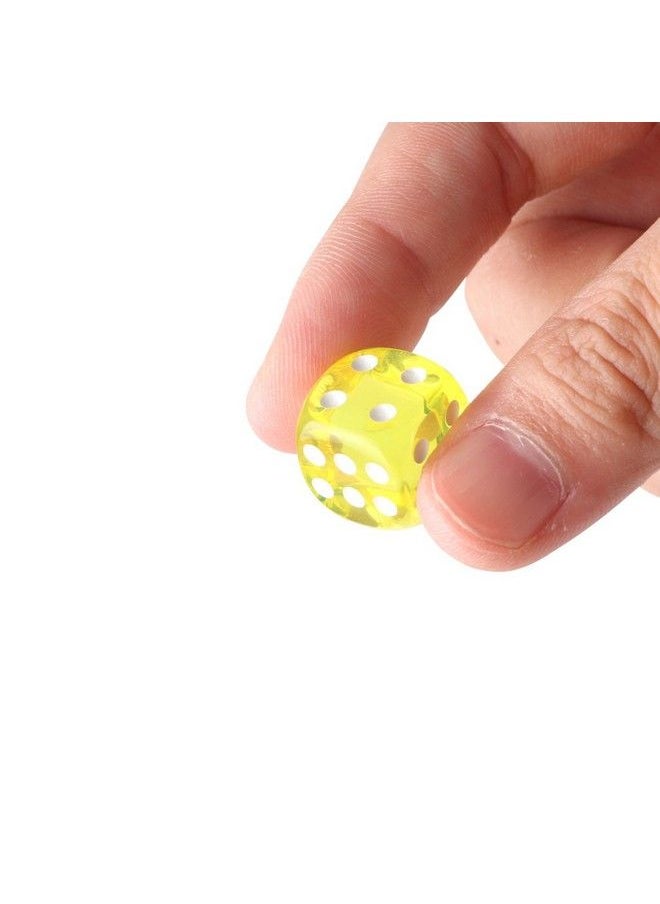 Kissbuty - 100 Pcs 6Sided Games Dice Set Translucent Colors Dices 14 Mm Round Corner Dice For Playing Games Acrylic Bulk Dice For Board Games Dice Games Party Favors Gifts - Image 1