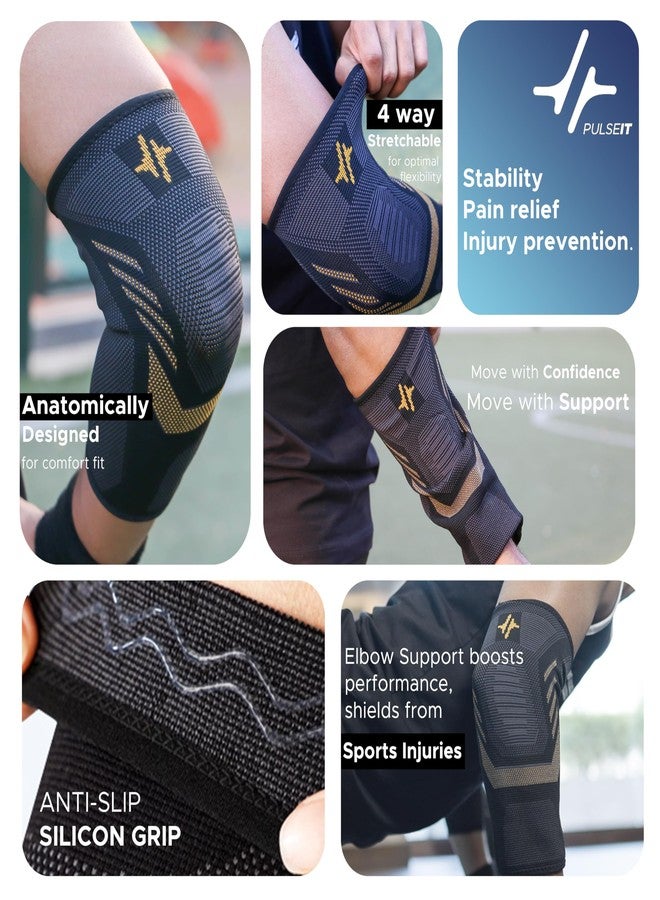 PulseITElbowX Elbow Support for Joint Stability and Pain Relief | Breathable, Lightweight Design for Sports, Arthritis, Workouts, and Exercise | Promotes Easy, Comfortable Elbow Movement (1-Pair) (L) - Image 2