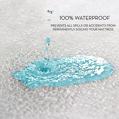 Springtek 100% Waterproof Mattress Protector | Premium Cotton Mattress Bed Cover | Breathable and Non-Allergenic Ultra Soft Fitted Bed Protector | 78x36 Inch, Single, Grey - Image 3