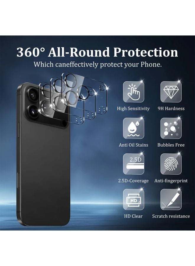 3 Pack HD Camera Lens Screen Protector Tempered Glass 9H Hardness For iPhone 16 Pro - Image 3