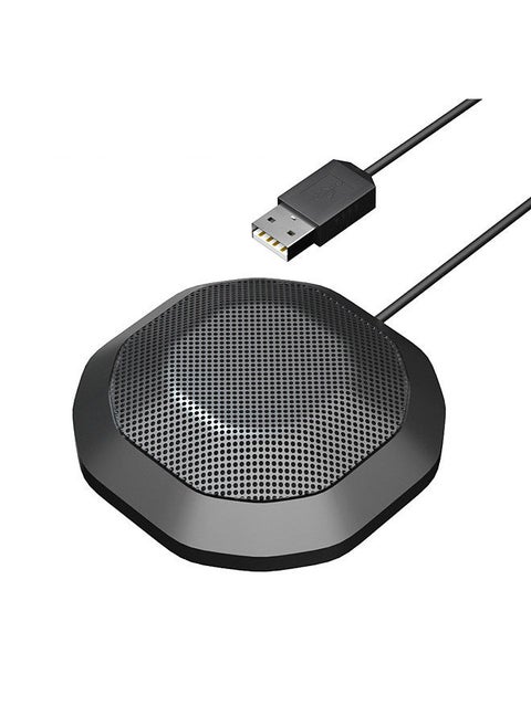 Portable USB Conference Microphone 360° Omnidirectional Condenser Computer PC Mic with Touch Mute Plug and Play
