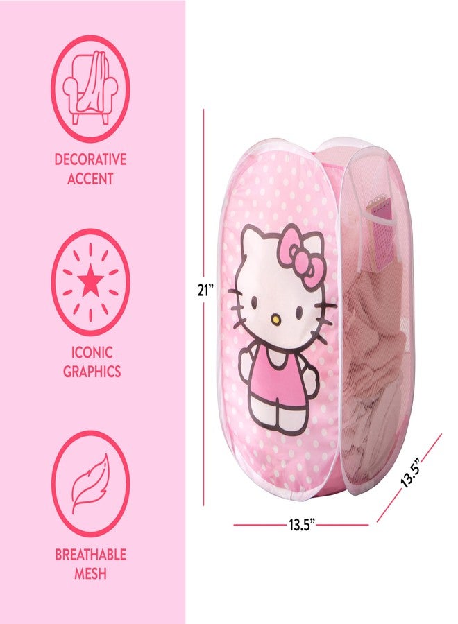 Idea Nuova Sanrio Hello Kitty Pop-Up Hamper,Collapsible Laundry Basket with Durable Handles,Lightweight Storage Bin for Kids' Bedroom, Nursery, or Playroom,Pink - Image 3