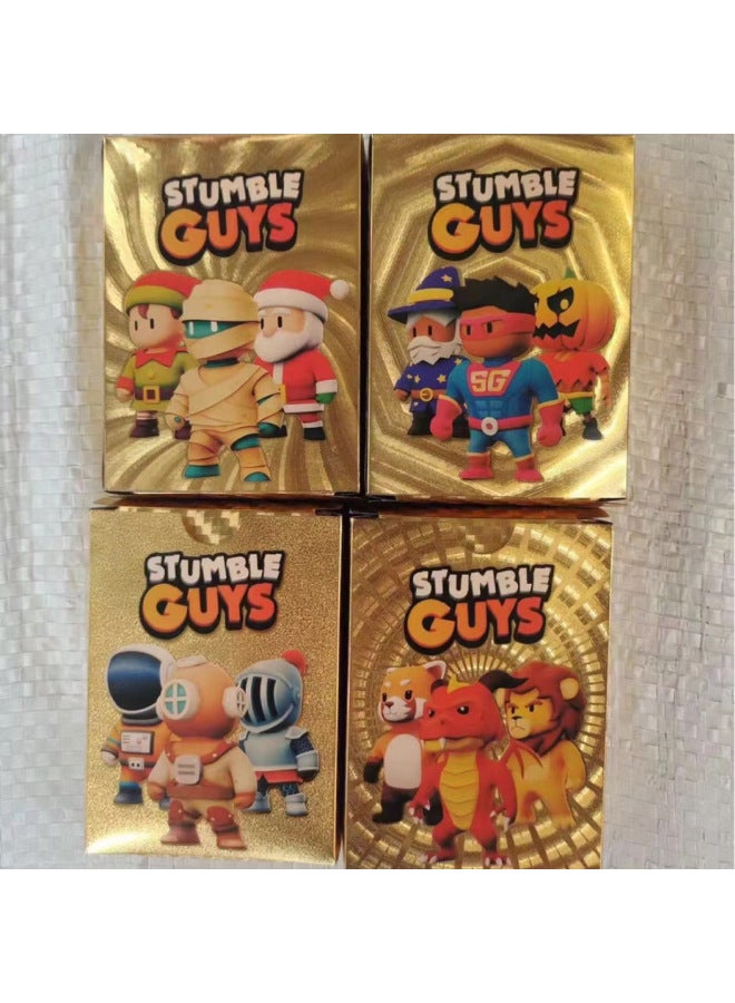 Cross-Border Stumble Guys Stumbling Guys Gold Foil Cards 55 Gold Foil Flash Cards 