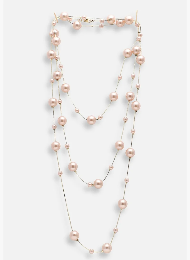 SOHI Gold Plated Party Pearls Layered Necklace For Women