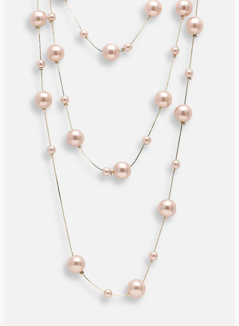 SOHI Gold Plated Party Pearls Layered Necklace For Women