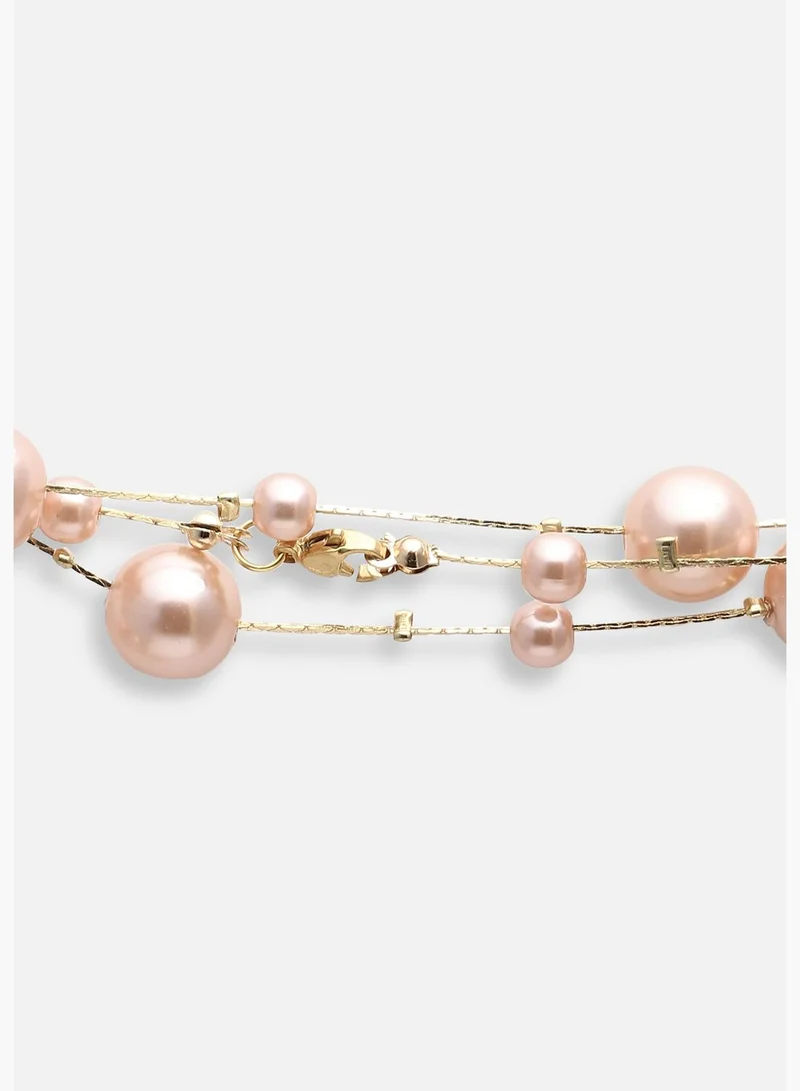 SOHI Gold Plated Party Pearls Layered Necklace For Women