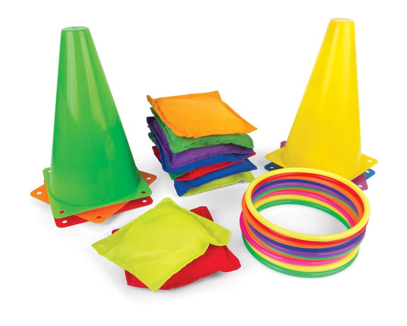 Perfect Life Ideas 3 in 1 Carnival Games for Kids Kids Games Bean Bags For Tossing Ring Toss Game Obstacle Course Cones Game Fun Indoor Outdoor Games For Kids Perfect for Backyard Games Birthday Party Games