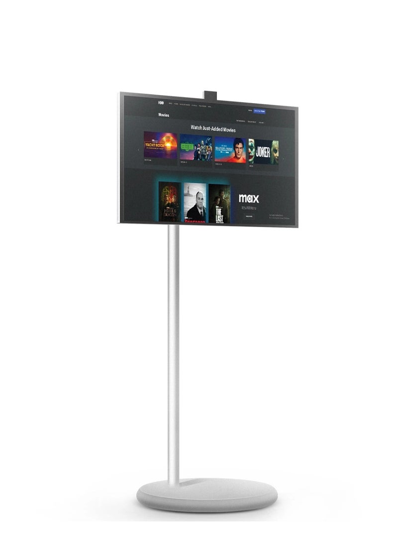 Taktik portable smart screen 27 inch android 15 monitor, ips full hd display, octa-core processor, 6gb ram 128gb storage, 90 degree rotation stand, built-in sliding camera, 3d stereo speakers, 9000mah battery, grey color, indoor smart display - Image 2