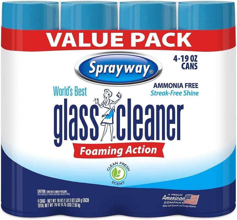 Sprayway 443331 Ammonia Free Glass Cleaner, 19 Oz. (4-Pack) (Packaging May Vary) (4 Case) - Image 1