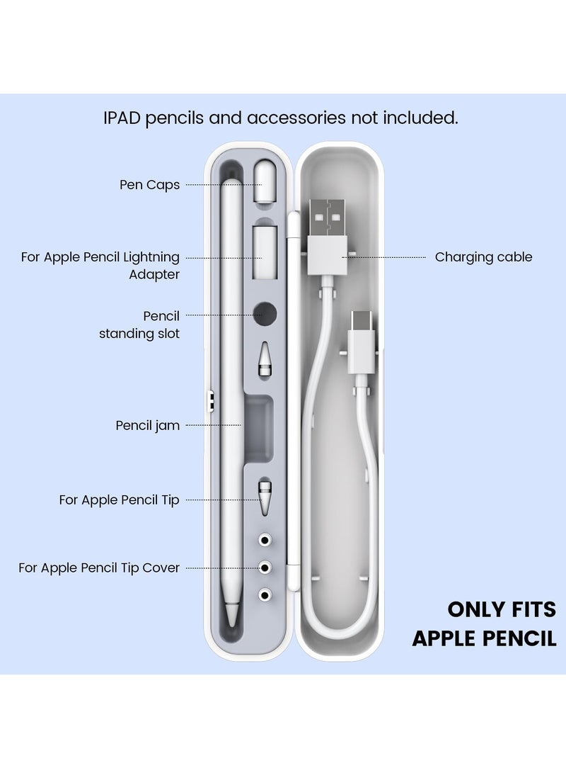 SYOSI Carrying Case for Apple Pencil 2nd Gen and 1st Gen, Protective Case Holder for iPad Pencil, White - Image 2