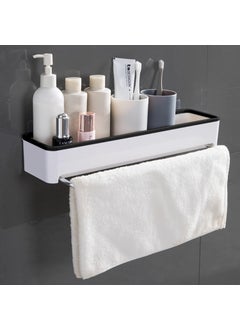 HOKIPO HOKIPO Magic Sticker Series Plastic Kitchen and Bathroom Shelf with Towel Napkin Holder, 41.5x10x7 cm - (NEW-AR2806),White  - Image 1