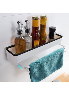 HOKIPO HOKIPO Magic Sticker Series Plastic Kitchen and Bathroom Shelf with Towel Napkin Holder, 41.5x10x7 cm - (NEW-AR2806),White  - Image 3