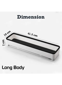 HOKIPO HOKIPO Magic Sticker Series Plastic Kitchen and Bathroom Shelf with Towel Napkin Holder, 41.5x10x7 cm - (NEW-AR2806),White  - Image 2
