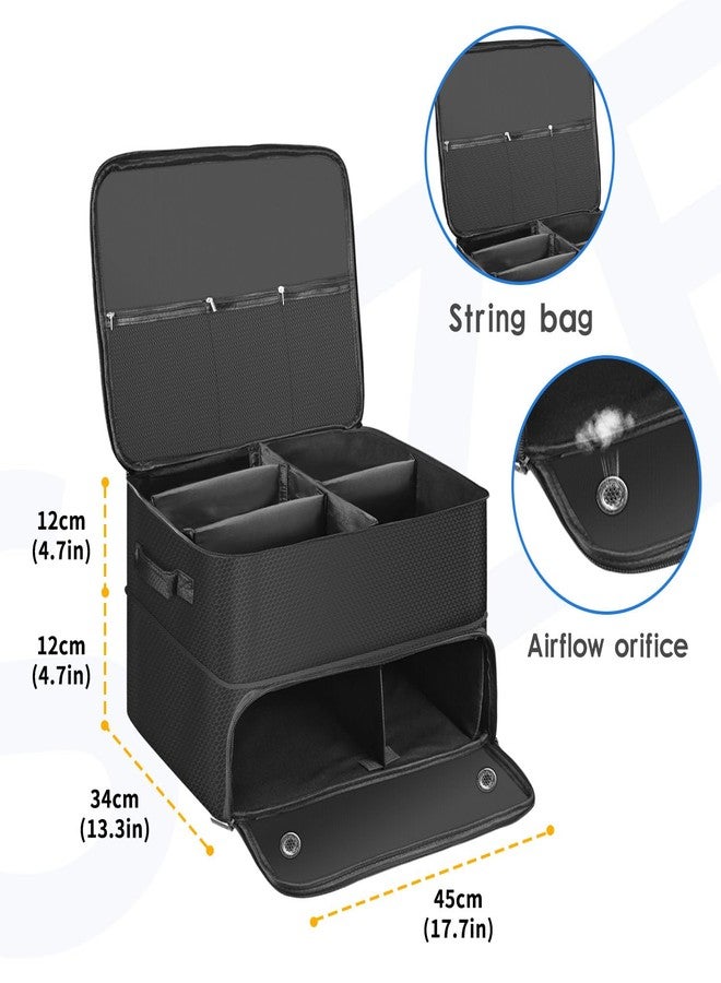 Jenlan Golf Trunk Organizer, 2 Layer Car Trunk Locker with Separate Ventilated Shoe Compartment - Waterproof Golf Accessories Storage for Balls, Tees, Clothes, Gloves | Golf Gifts for Men Golfers - Image 3
