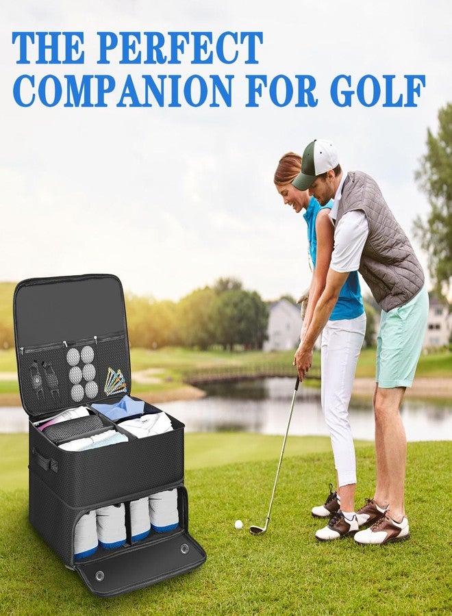 Jenlan Golf Trunk Organizer, 2 Layer Car Trunk Locker with Separate Ventilated Shoe Compartment - Waterproof Golf Accessories Storage for Balls, Tees, Clothes, Gloves | Golf Gifts for Men Golfers - Image 5
