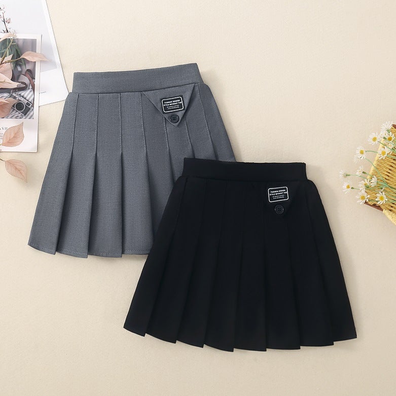 Girls' Pleated Skirt 2025 New Solid Color Skirt For Older Children Versatile Jk Short Skirt Autumn - Image 4