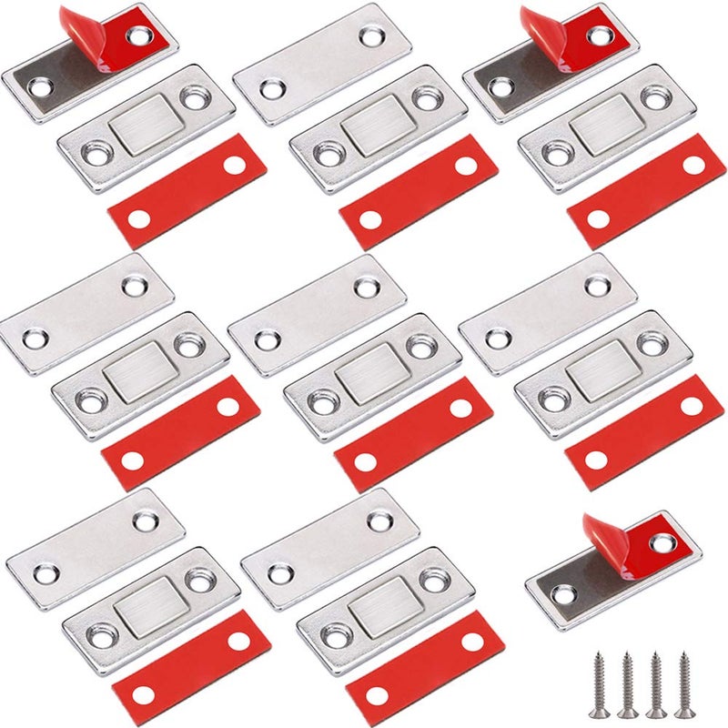 Cabinet Door Magnets Jiayi 8 Pack Ultra Thin Cabinet Magnetic Catch Stick On Magnetic Drawer Closure Drawer Magnets for Kitchen Cabinet Closet Door Magnetic Latch Sliding Door Magnet Cupboard Closer