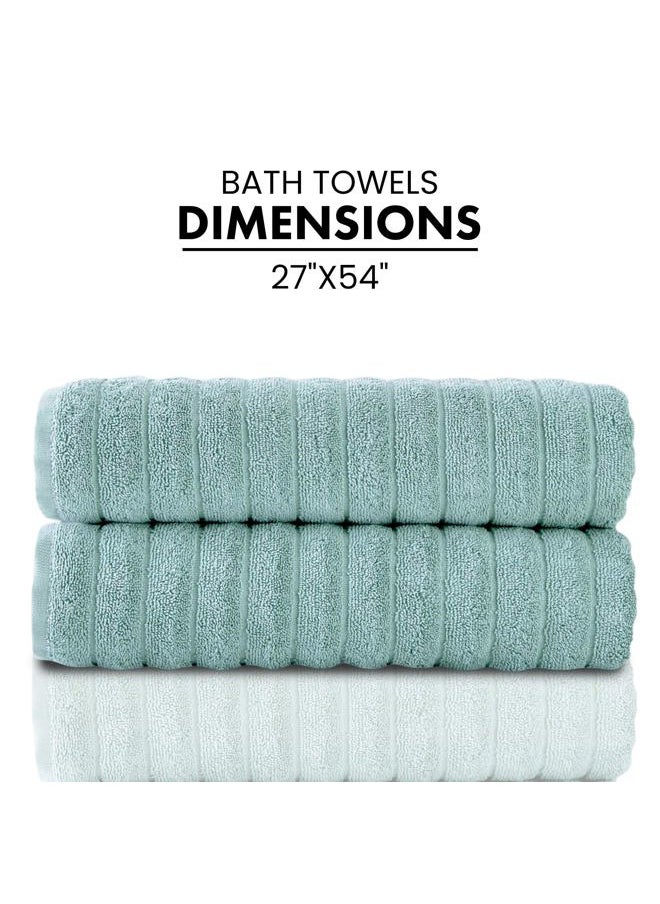 Classic Turkish Towels - CTT Premium 2 Pack Bath Towels Set, Made with 100% Turkish Cotton, Spa & Hotel, Quick Drying Towels, Absorbent & Comfy | 27"x54" (Spa Green) - Image 1