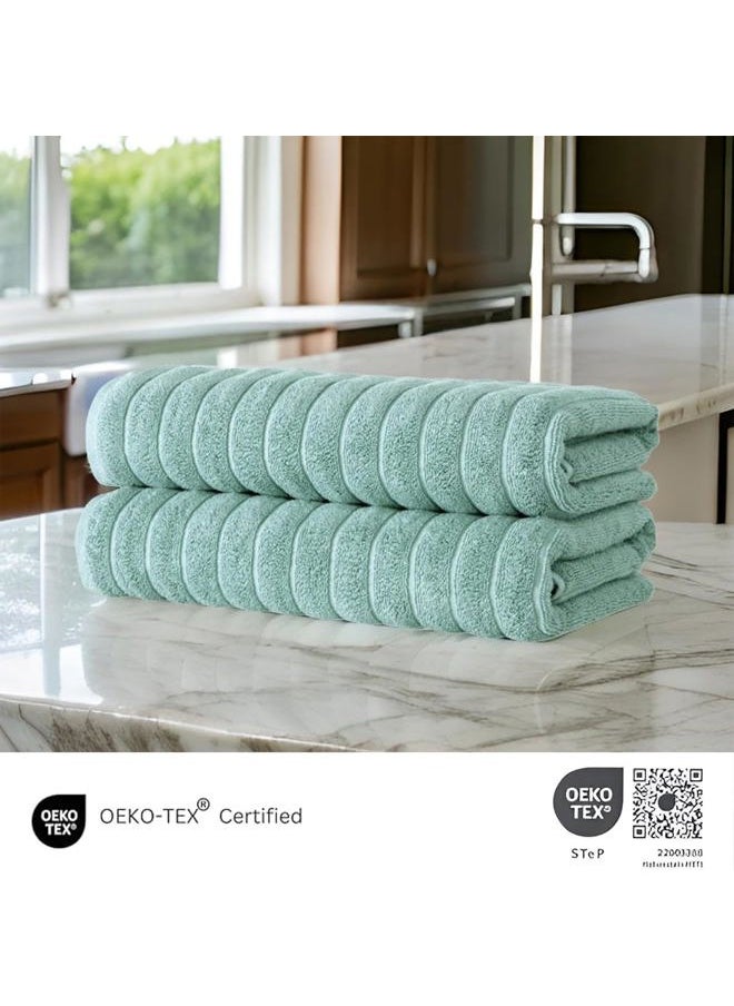 Classic Turkish Towels - CTT Premium 2 Pack Bath Towels Set, Made with 100% Turkish Cotton, Spa & Hotel, Quick Drying Towels, Absorbent & Comfy | 27"x54" (Spa Green) - Image 1