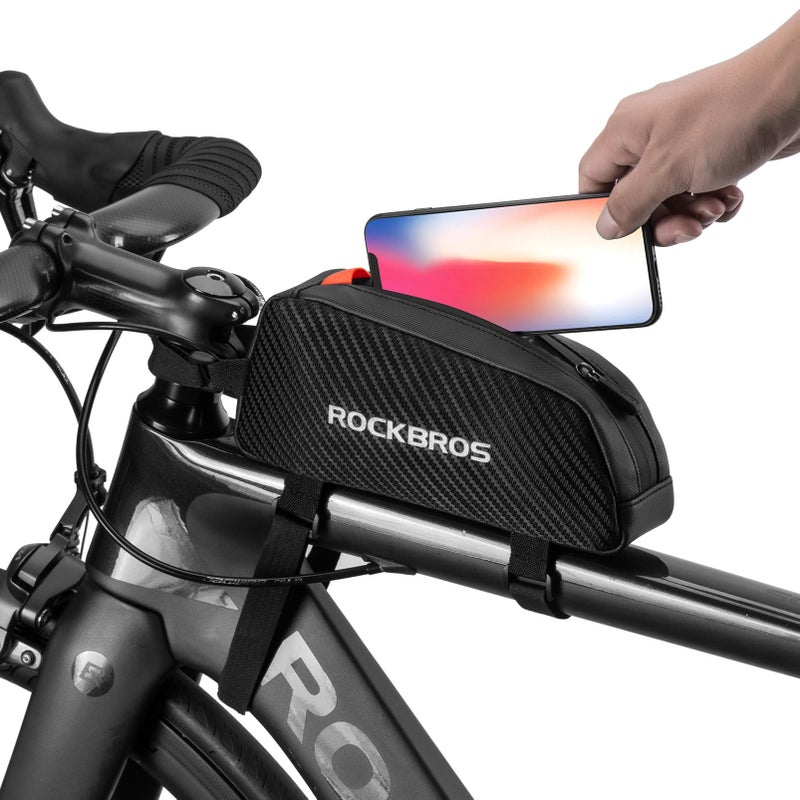 ROCKBROS Top Tube Bike Bag Bicycle Front Frame Bag Bike Accessories Pouch Compatible with iPhone 14/13/12 Pro Galaxy S22/S21 - Image 1