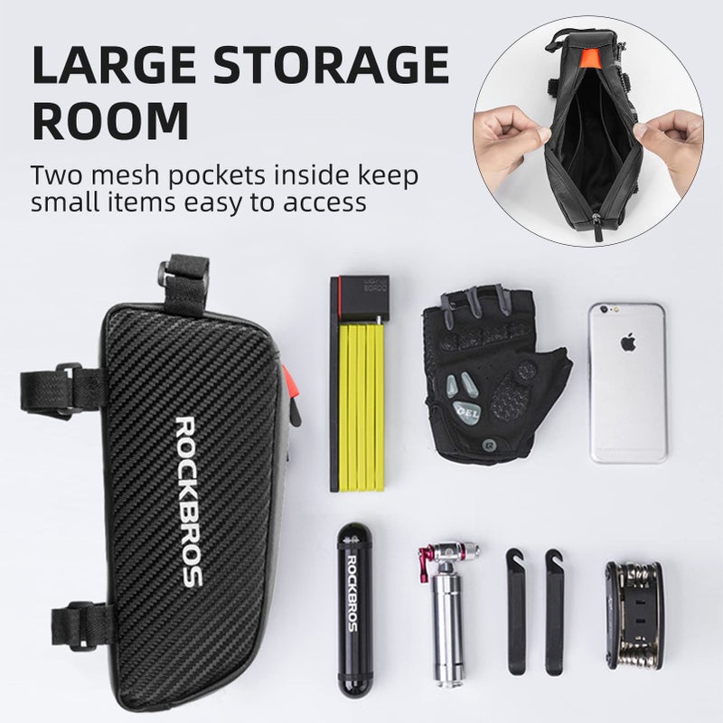ROCKBROS Top Tube Bike Bag Bicycle Front Frame Bag Bike Accessories Pouch Compatible with iPhone 14/13/12 Pro Galaxy S22/S21 - Image 5
