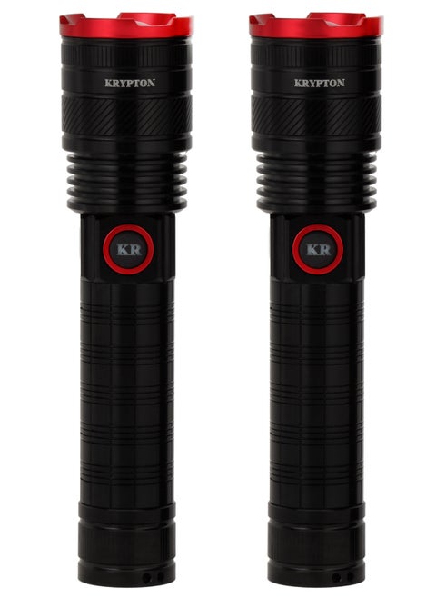 Rechargeable Flashlight, 5hrs Continuous Working, KNFL5166 | Hyper Bright Light with 2000 Meters Range Portable Design | Ideal for Trekking, Camping & More