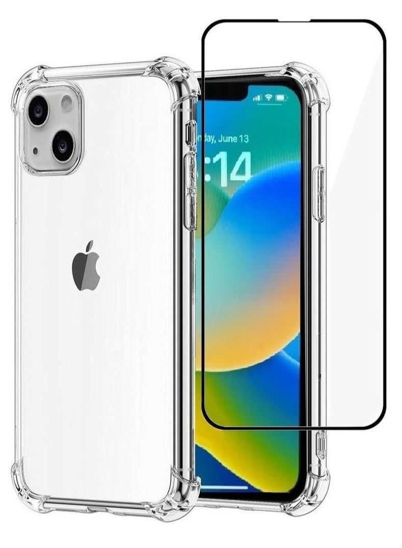 2Pack for iPhone 14 Plus Clear Case and Screen Protector 360 Degree Front and Back Protection Shockproof Soft TPU with Anti-Scratch Tempered Glass 6.7 inch - Image 1