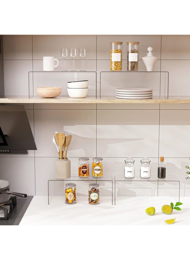 Aminigram 8 Packs Cabinet Organizer Shelf, Acrylic Kitchen Counter Shelves Organizer, Spice Rack for Dishes, Spices, Soda Cans and Bottles（12.4 x 4 x 4.6 inch） - Image 3