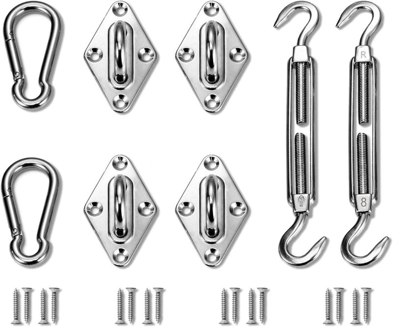 Tang Sunshades Depot Quadrilateral Sun Shade Sail Hardware kit Set 8 Inches Super Heavy Duty - Image 1